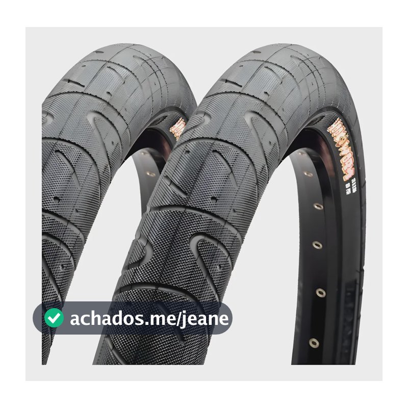 Par De Pneus Maxxis Hookworm 26x2.50 Arame Slick Wheeling Preto