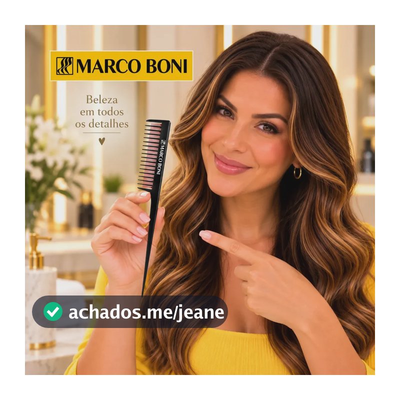 Pente com Cabo Para Mechas Para Cabelos Marco Boni Profissional Corte Volume Nos Penteados