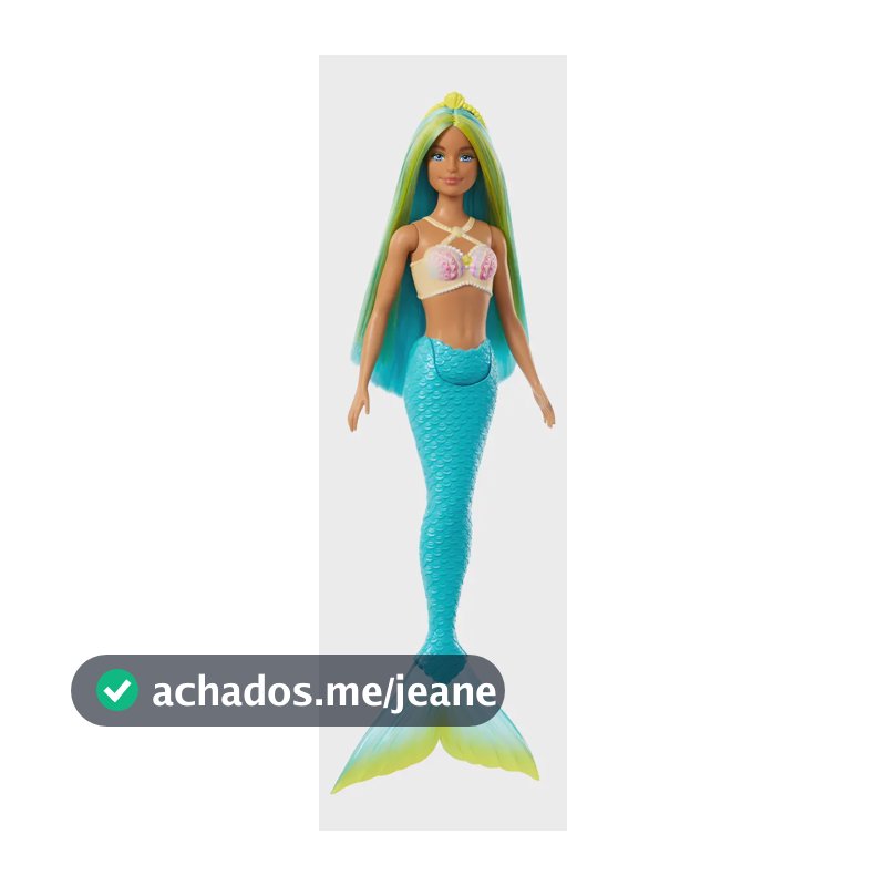 Barbie Fantasia Sereia Com Cabelo Azul E Amarelo - Mattel