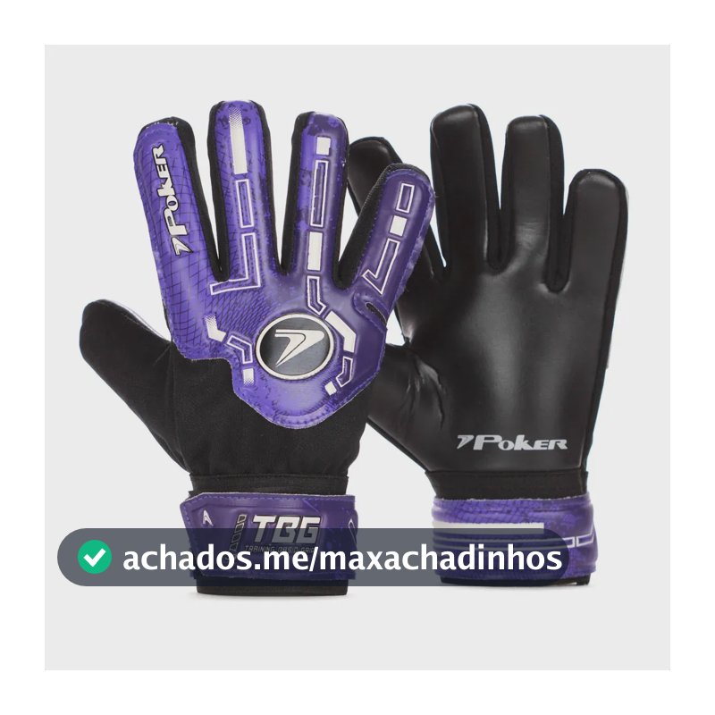 Luva De Futebol Goleiro Infantil Aderente Poker Reforçada Roxo 7