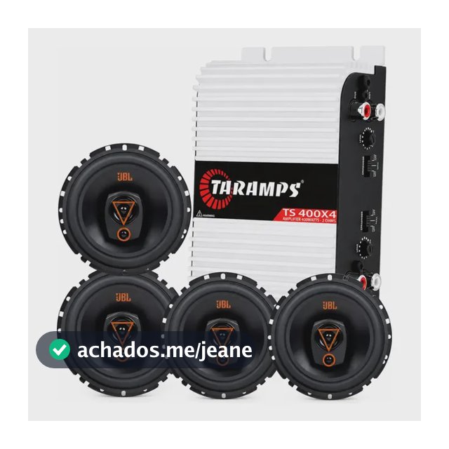 Kit 4 Alto Falantes Jbl 6trms80 80w + Módulo Taramps Ts400x4 Cor Preto