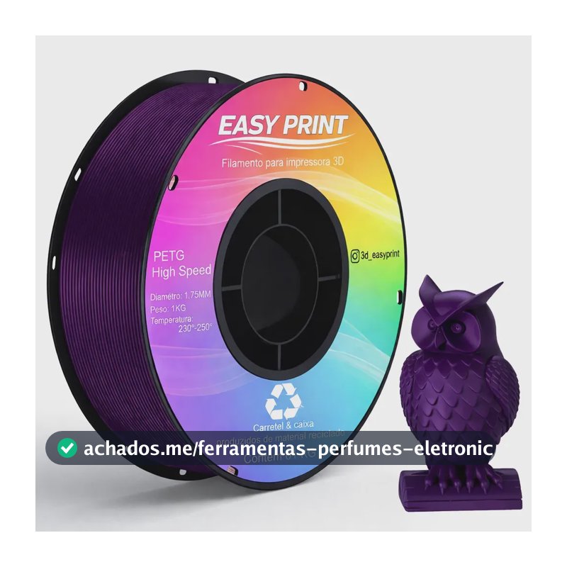 Filamento Petg Easy Print 3d Premium Impressão High Speed E High Fluid 1.75mm Para Impressora 3d Roxo Ametista