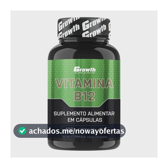 Vitamina B12 Growth Supplements Vitaminas Vit. B12 em cápsula Sem sabor x 100g de 120 un