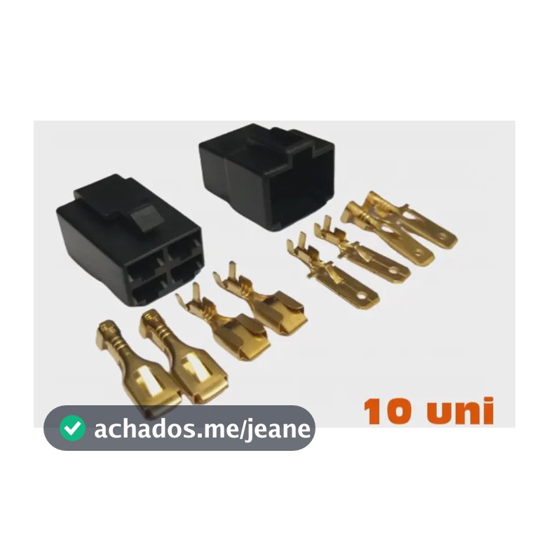 Kit 10 Conjunto Conector 4 Vias Com Terminais (macho  Fêmea)