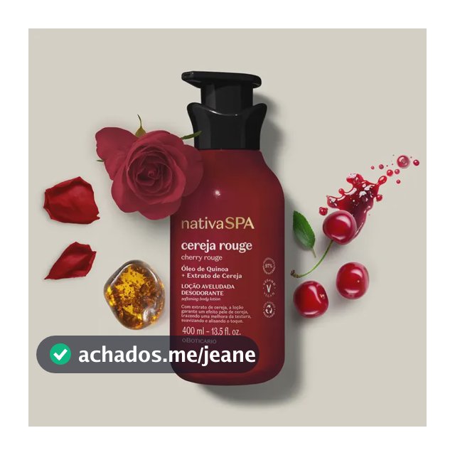 Loção hidratante Cereja Rouge 400ml OBoticário Nativa Spa