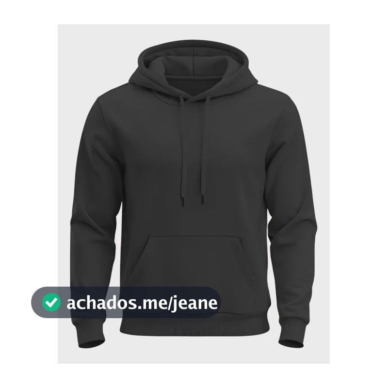 Moletom Liso Algodão Unissex Blusa De Frio Canguru Flanelado M Preto