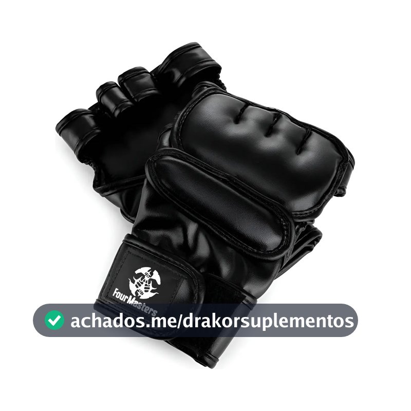 Par Luvas / Luva Mma Muay Thai Lutas Treino / Profissional Cor Preto Tamanho M