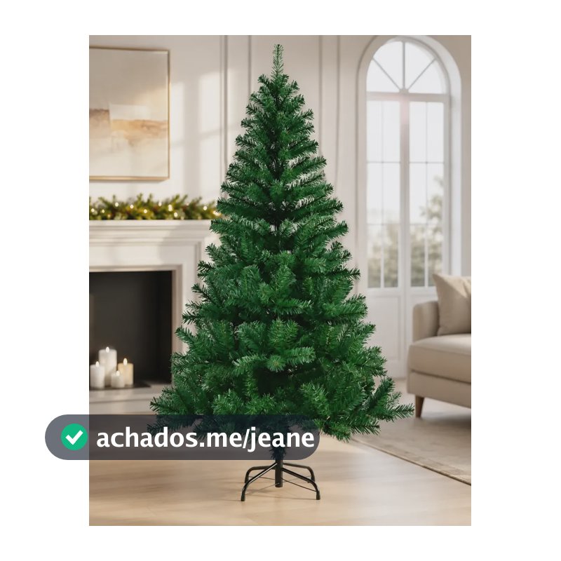Árvore De Natal Grande 1,50m 300 Galhos Base Metal Verde Verde