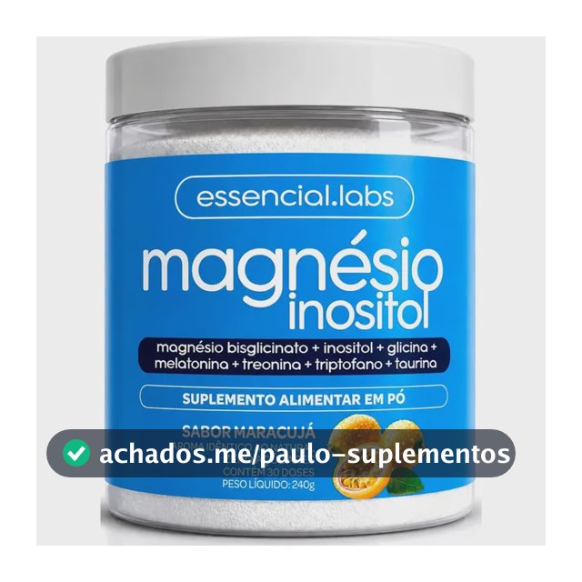 MAGNÉSIO INOSITOL - Fórmula Exclusiva com Magnésio Bisglicinato, Inositol, Glicina, Melatonina, Treonato, Triptofano e Taurina - 240g