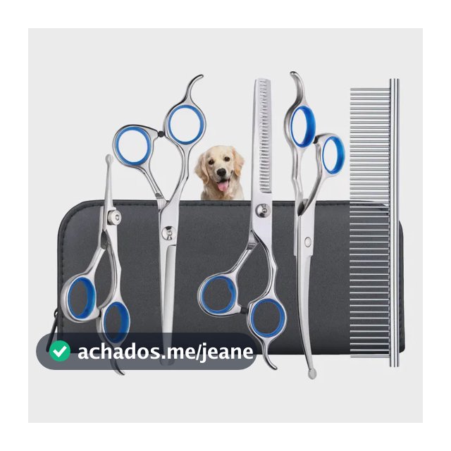 Kit 4 Tesoura Tosa Banho E Tosa Pet Shop Profissionais