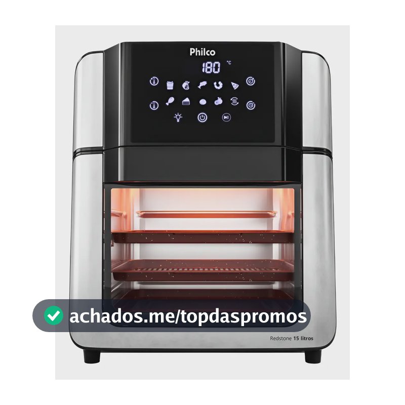 Air Fryer Oven Philco 15l Painel Digital Paf15a Cor Preto