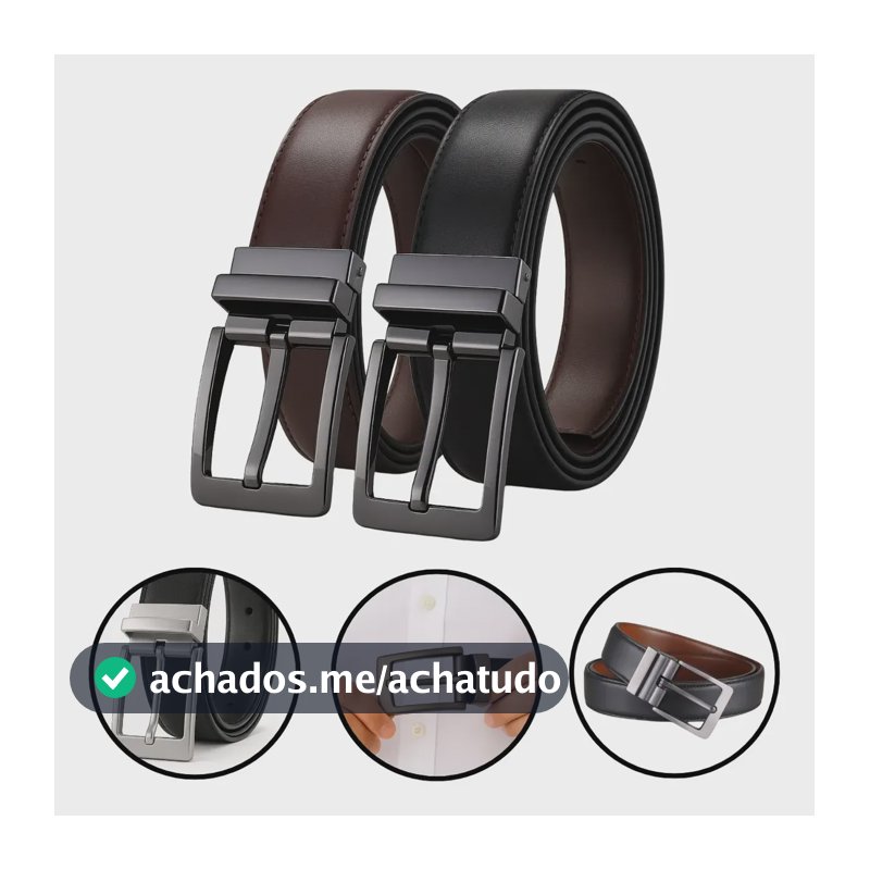 Cinto Masculino Couro Dupla Face 2 Em 1 Preto Marrom Social Preto/marrom 130 Cm