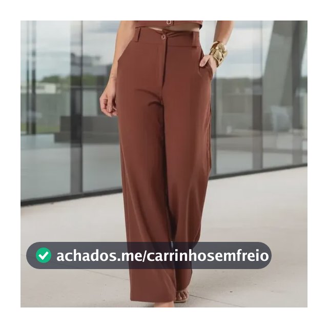 Conjunto Calça Pantalona Blusa Cropped Molisa