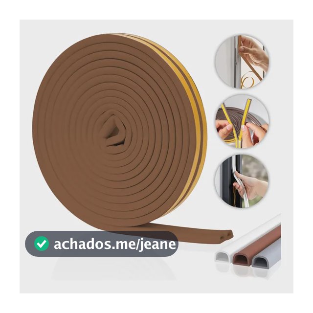 Fita Adesiva Veda Frestas Janela Porta Vedação 6mm 6 Metros Marrom