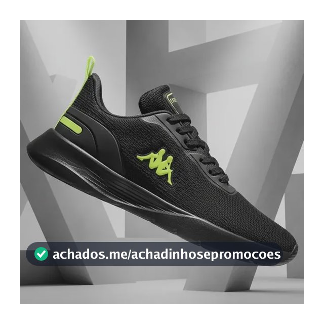 Tenis Kappa Treviso Original Unissex Confortável Academia Preto-amarelo-limão 41 Br