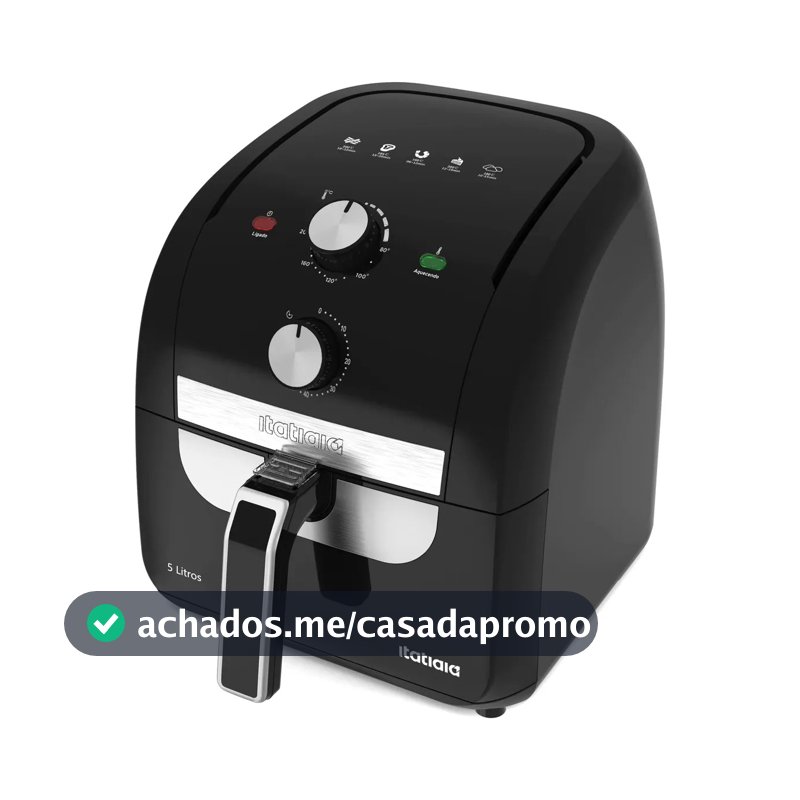 Fritadeira Eletrica Air Fryer 1500w 5 Litros Itatiaia Preto