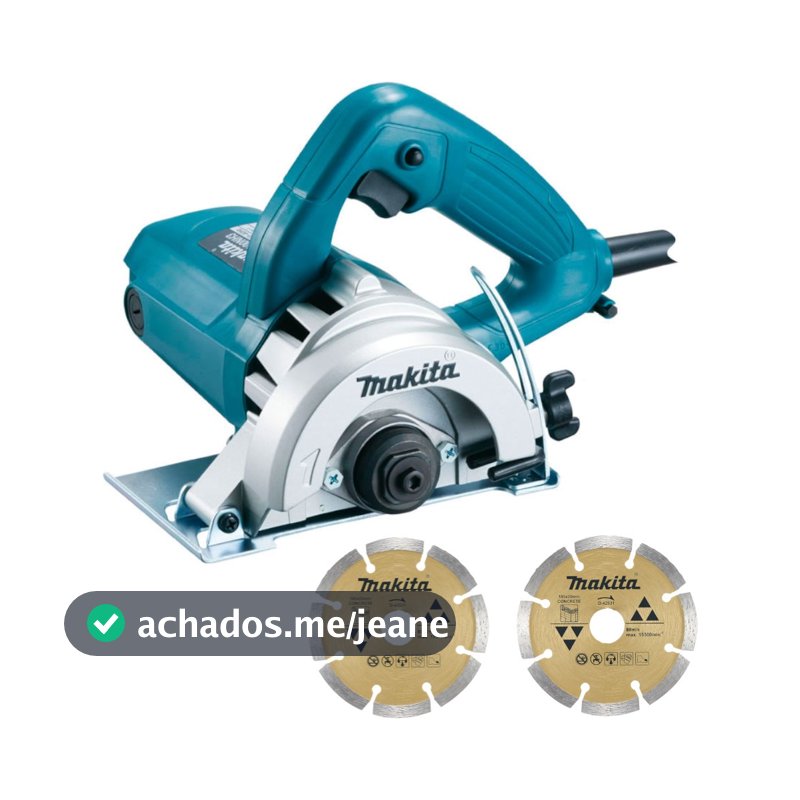 2Serra Mármore 110mm 1300W Com 2 Discos 4100NH3ZX2 Makita Profissional