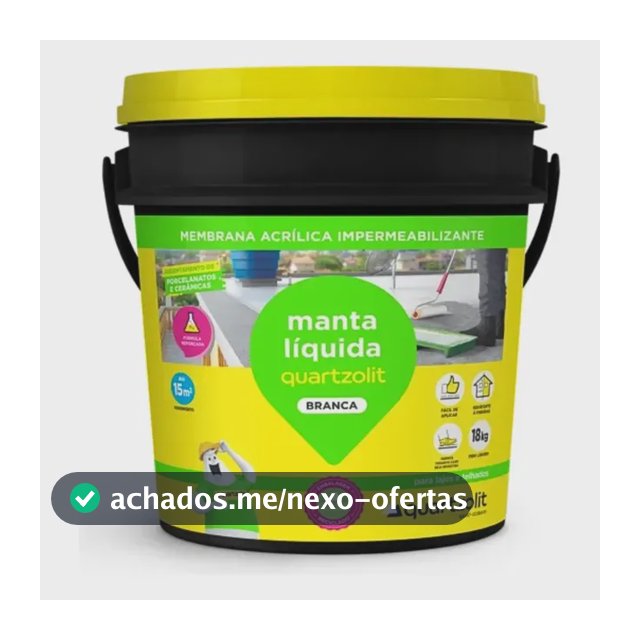 Quartzolit Manta Líquida Branca 1 8 K G P/ Lajes E Telhas. Acabamento Fosco Cor Branco