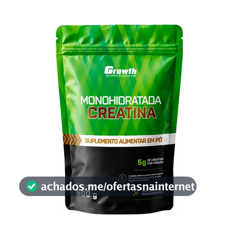 Creatina Monohidratada 500g Pouch - Growth Supplements Sem Sabor