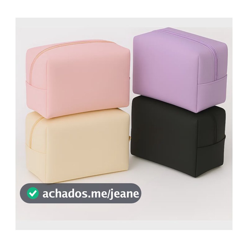 Kit Bolsa Necessarie 10 Unidades Lisa Para Estampar Preto