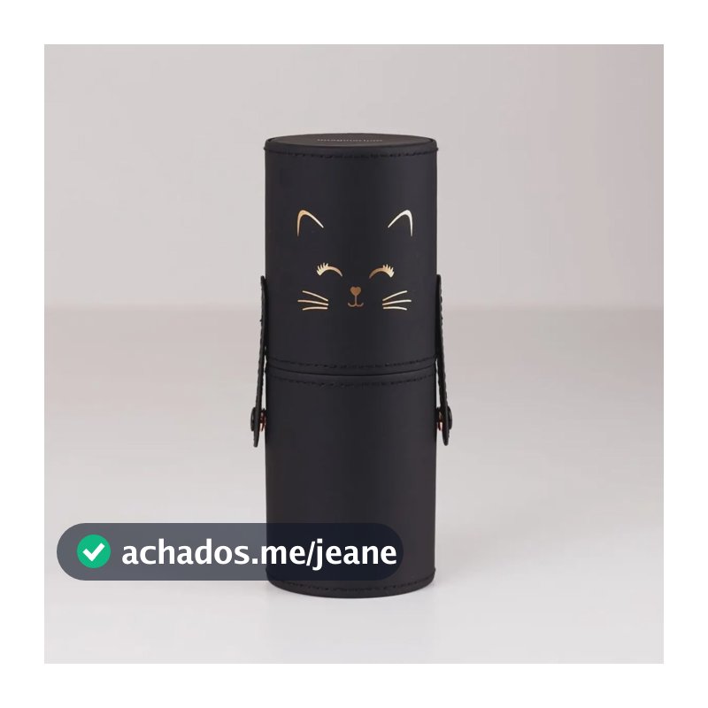 Kit Pincel Maquiagem Gatinhos Cor Preto