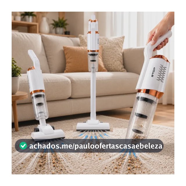Aspirador Turbo Full De Pó Portátil Sem Fio Usb Recarregável Preto 127/220v