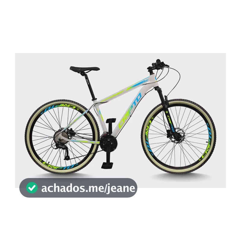 Bicicleta Aro 29 Mtb Cripto 24v Freios A Disco Faixa Bege Cor Branco/verde E Azul Tamanho Do Quadro 19
