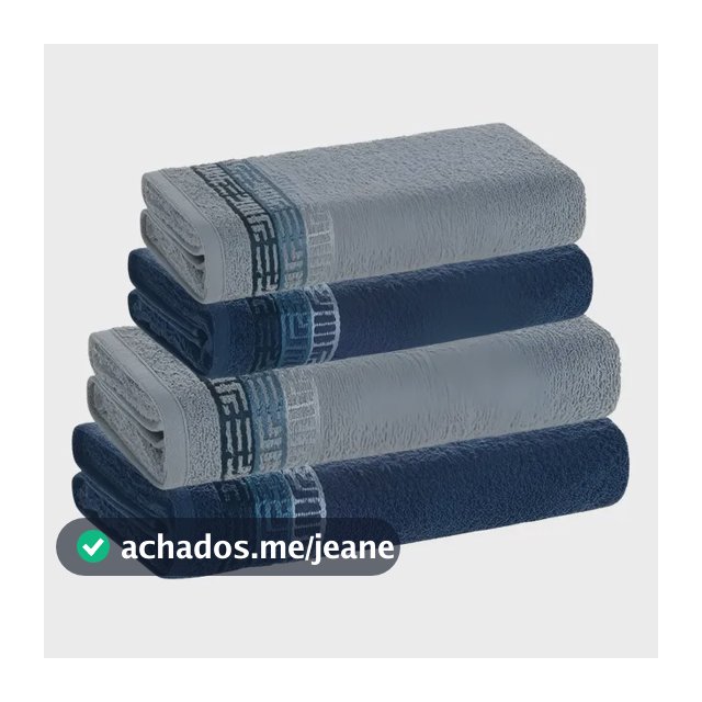 Jogo De Toalhas 4 Pçs Fio Cardado 100% Algodão Bosco Karsten Azul Serena/ Azul Naval Bosco