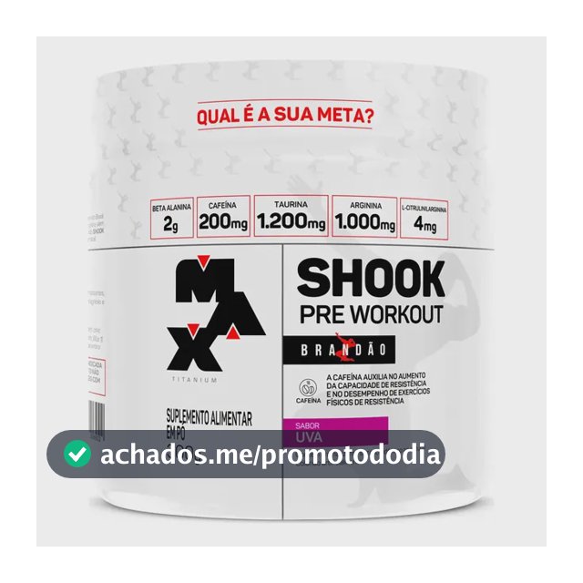 Pré-workout Shook Linha Rafael Brandão Pote 300g Pré-treino Sabor Uva