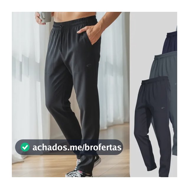 Kit 4 Calças Masculinas Tactel Elastano Corte Reto Academia