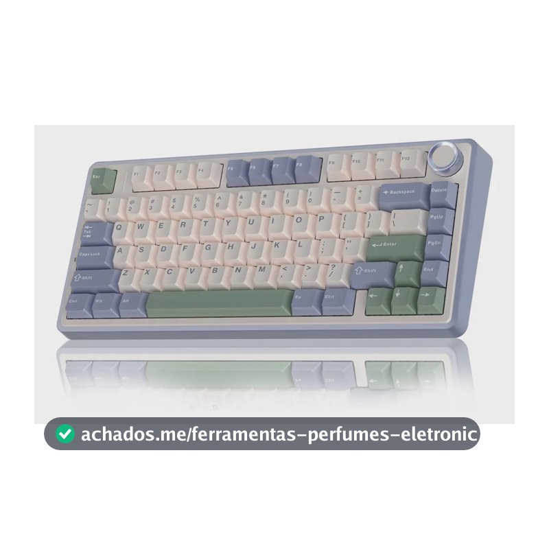 Teclado Mecânico Aula F75 Sem fio Tri-Mode 2.4ghz/Bluetooth/Usb-C RGB 75%