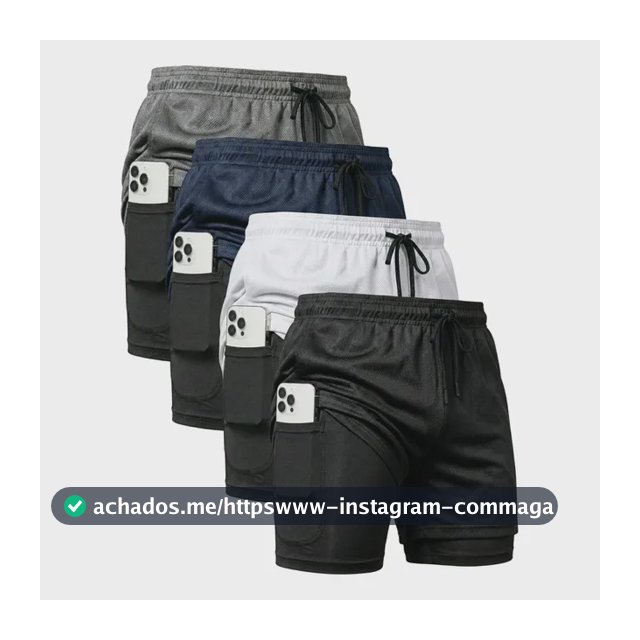 Kit 4 Shorts 2 Em 1 Duplo Dryfit Masculino Compressão Térmic