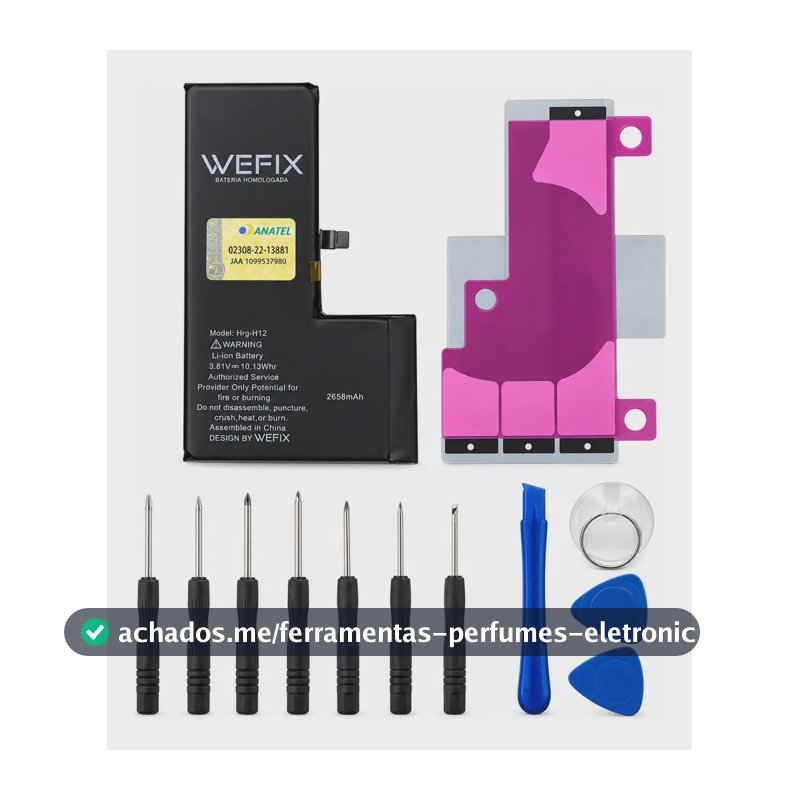 Kit De Reparação Bateria Anatel Compatível Com iPhone XS