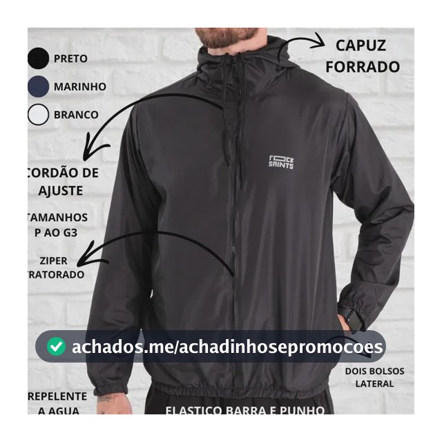 Jaqueta Casaco Corta Vento Rock Saints Liso
