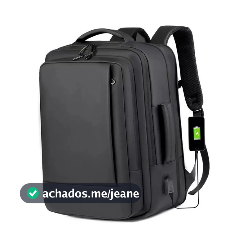 Mochila jiesipote-9242 À Prova D'água Reforçada Expansível Cor Preto