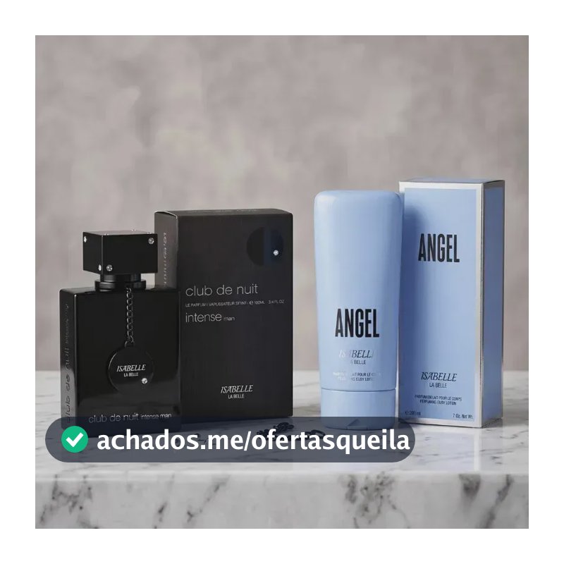 Kit Perfume Club De Nuit Intense Man 100ml + Creme Angel 200ml Isabelle  Alta Fixacao Layering Longa Duracao