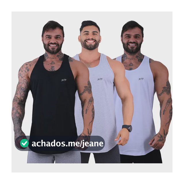 Kit 3 Regata Longline Cavada Estilo Básico Mxd Conceit Grife