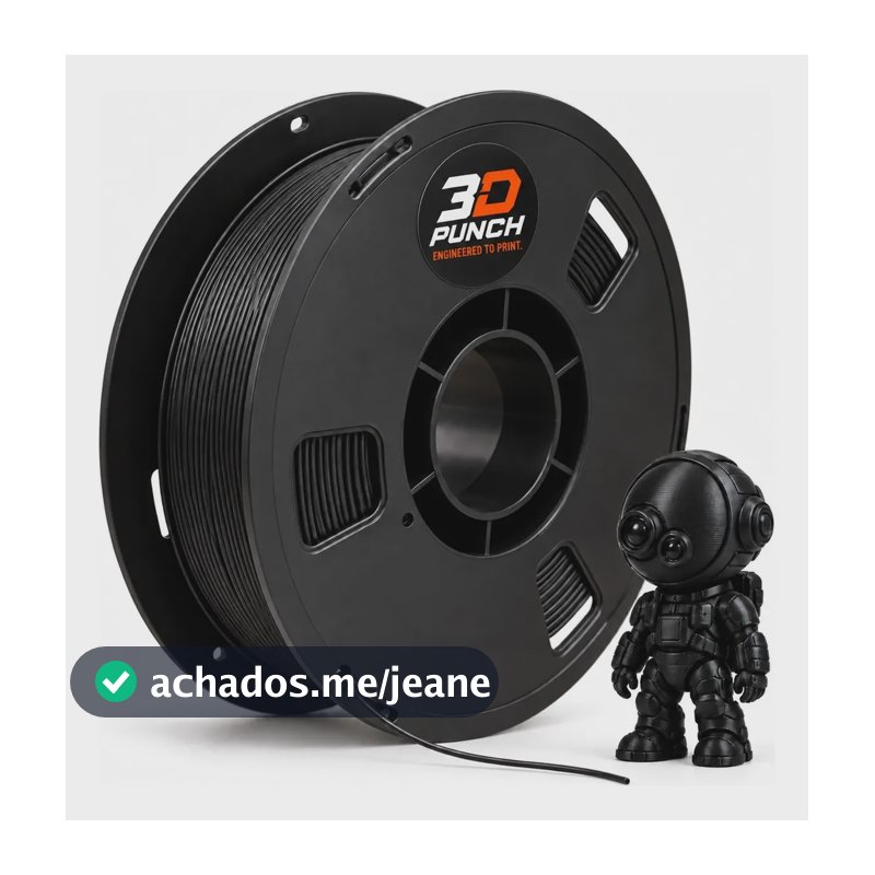 Filamento Pla Premium 1kg 1.75mm - 3d Punch Preto
