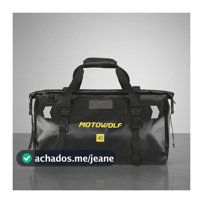 Bolsa Traseira Impermeável Moto 40l Motowolf Mdl0717 Cor Preta Preto