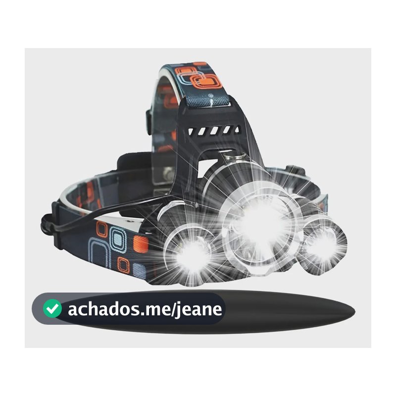 Lanterna De Cabeça Recarregável Hytalux Hy093 Led 2000lm Zoom 300m Branco Preto
