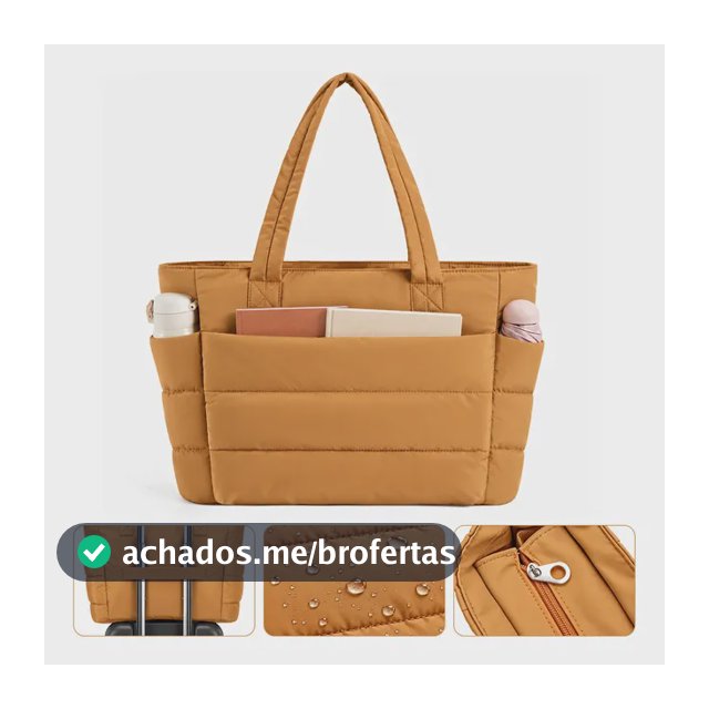 Bolsa Tote Puffer Feminina Grande Moderna Bag Ombro Academia