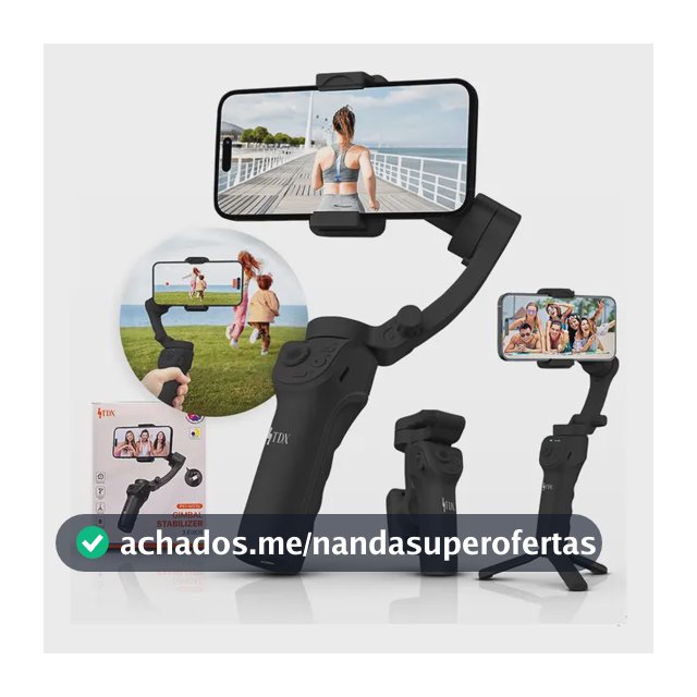 Estabilizador Celular Gimbal 3 Eixos Para Tripé Ia Video Estabilizador Câmera 360 Compatível Com iPhone Andoid Ios Marca Tdx Cor Preto