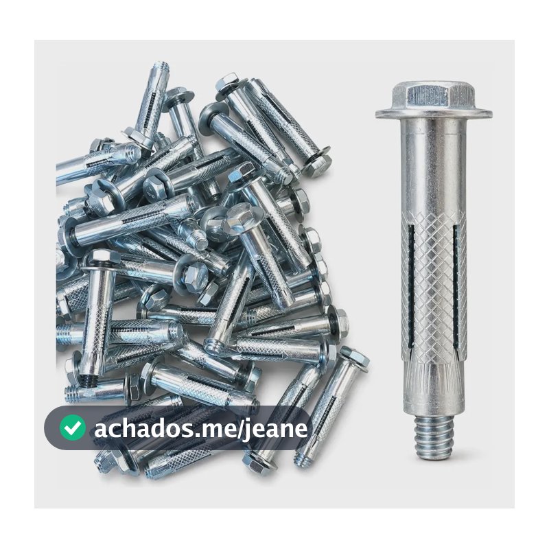 Kit 50 Chumbador Parabolt Cba 1/4x2 Pol Furo 10mm Prateado