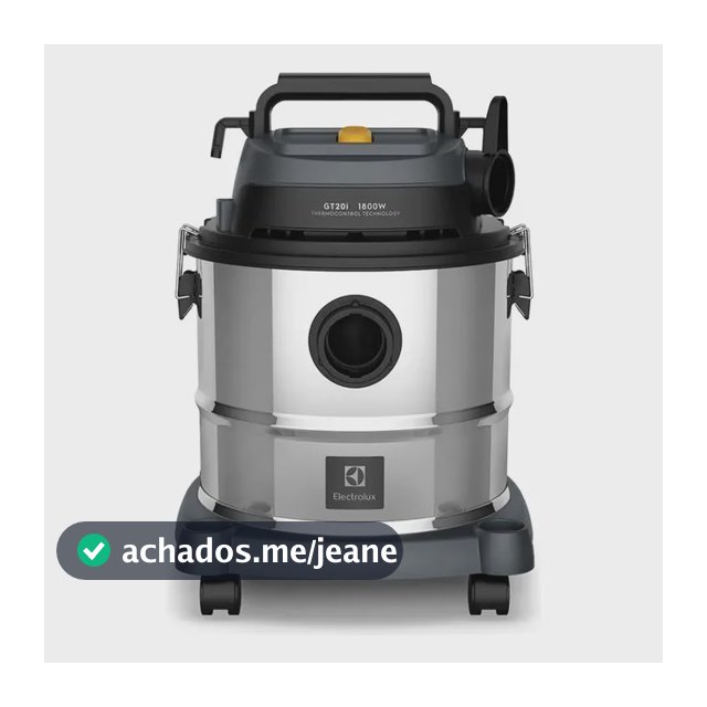 Aspirador Pó e Água Electrolux função Sopro Compacto Líquidos Químicos Inox 1800W 20L total 15L útil protetor térmico GT20i