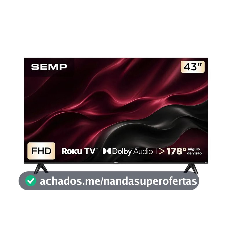 Smart Tv Semp 43 Polegadas Led Full Hd S42r Roku Tv Wi-Fi Dolby Audio Brilho Até 240 Nits 43s42r