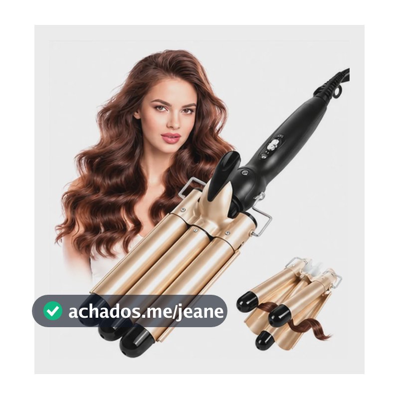 Modelador De Cachos Triplo Profissional Bivolt Dourado-escuro 127/220v