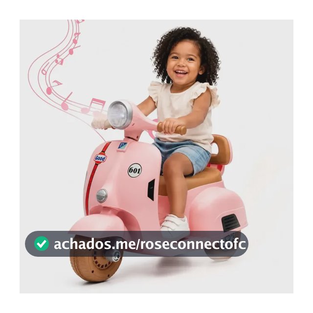 Moto Elétrica Infantil Scooter 6v Recarregável Com Luz E Som Rosa