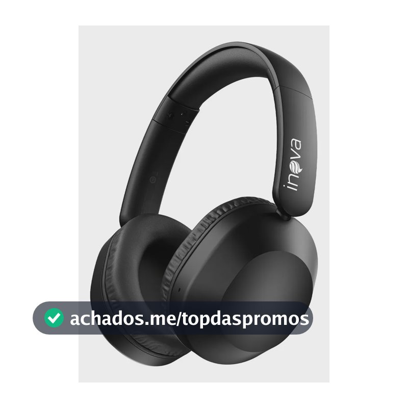 Fone De Ouvido Headphone Bluetooth 6.0 Sem Fio Premium Potente Super Bass Compatível, bateria de 50 Horas Para iPhone Samsung Xiaomi Redmi Lenovo Motorola Esportivo Caminhada Academia Cor Preto Inova