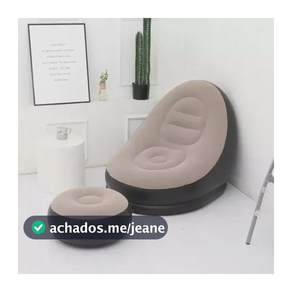 Poltrona Inflável Comprateca com Pufe e Inflador 100 kg
