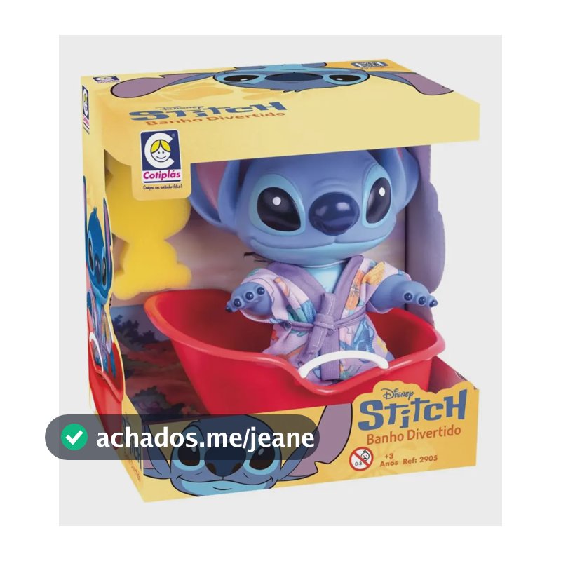 Boneco de Banho Stitch Disney Cotiplás